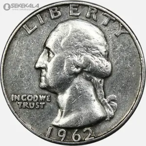 سکه کوارتر نقره (25 سنت) آمریکا 1962 D