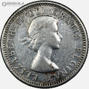 سکه 10 سنت نقره کانادا 1960 (ملکه الیزابت)