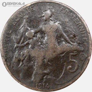 سکه 5 سنتیم فرانسه 1914 (جمهوری سوم)