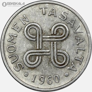 سکه 1 مارکا کمیاب فنلاند 1960