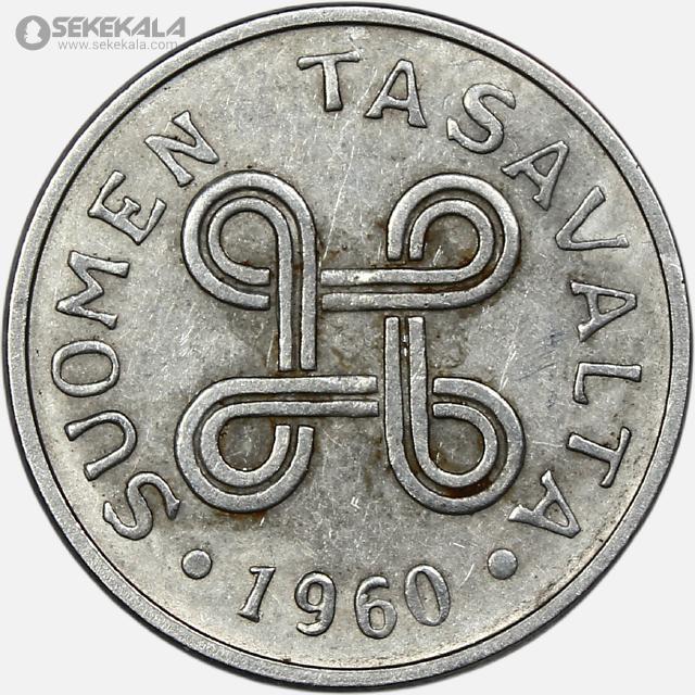 coin collection store www.sekekala.com 041010 (317) سکه 1 مارکا کمیاب فنلاند 1960