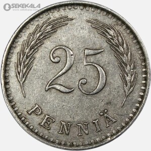 سکه 25 پنیا کمیاب فنلاند 1935
