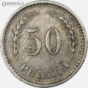 سکه 50 پنیا کمیاب فنلاند 1937