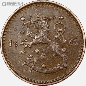 سکه 1 مارکا کمیاب فنلاند 1941