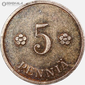 سکه 5 پنیا کمیاب فنلاند 1939