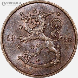 سکه 10 پنیا کمیاب فنلاند 1938 (AU)