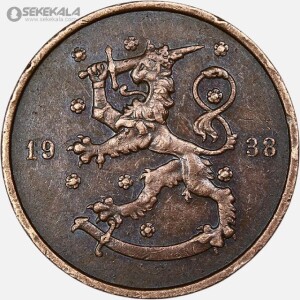 سکه 10 پنیا کمیاب فنلاند 1938