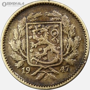 سکه 5 مارکا فنلاند 1947 (بسیار کمیاب)