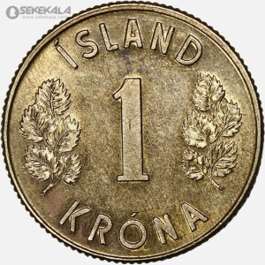 سکه 1 کرون کمیاب ایرلند 1973 (AU)