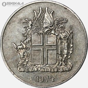 سکه 10 کرونر کمیاب ایسلند 1974