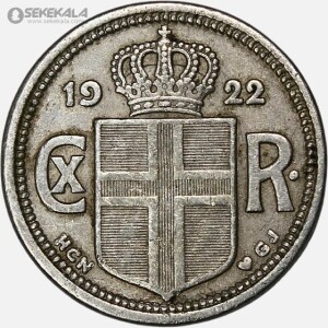 سکه 25 آورار کمیاب ایسلند 1922