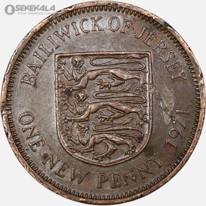 سکه نیم پنی کمیاب جرسی 1971