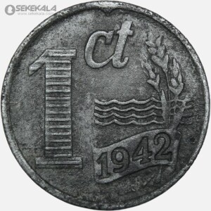 سکه 1 سنت هلند 1942 (ملکه ویلهلمینا)