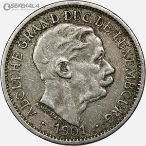 سکه 10 سنتیم کمیاب لوکزامبورگ 1901