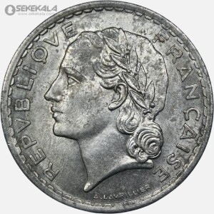 سکه 5 فرانک فرانسه 1949 (جمهوری چهارم) (AU)