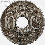سکه 10 سنتیم قدیمی فرانسه 1925 (جمهوری سوم)