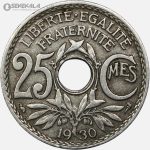 سکه 25 سنتیم قدیمی فرانسه 1930 (جمهوری سوم)