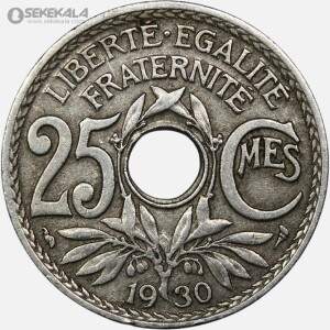 سکه 25 سنتیم قدیمی فرانسه 1930 (جمهوری سوم)