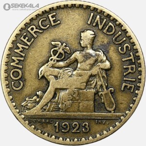 سکه 1 فرانک قدیمی فرانسه 1923 (جمهوری سوم)