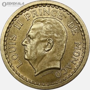 سکه 2 فرانک بسیار کمیاب موناکو 1943 (AU)