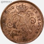 سکه 2 سنتیم قدیمی بلژیک 1919 (آلبرت اول)(AU)