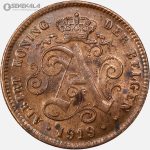 سکه 2 سنتیم قدیمی بلژیک 1919 (آلبرت اول)(AU)