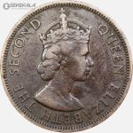 سکه 5 میل قبرس مستعمره بریتانیا 1955 (ملکه الیزابت دوم)