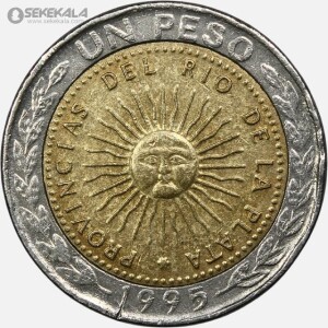 سکه 1 پزو دو فلزی آرژانتین 1995