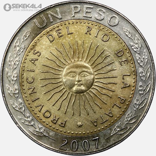 coin collection store www.sekekala.com 041011 (167) سکه 1 پزو دو فلزی آرژانتین 2007