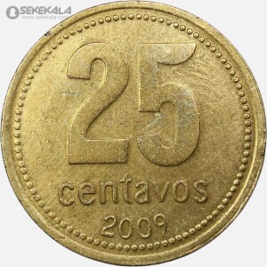 سکه 25 سنتاوو آرژانتین 2009