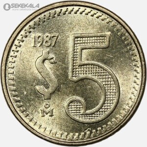 سکه 5 پزو مکزیک 1987 (UNC)