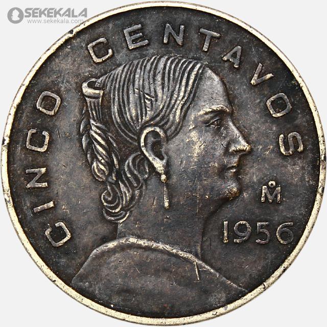 coin collection store www.sekekala.com 041011 (229) سکه 5 سنتاوو مکزیک 1956