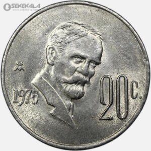 سکه 20 سنتاوو مکزیک 1975 (UNC)