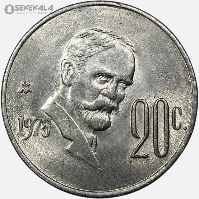 coin collection store www.sekekala.com 041011 (237) سکه 20 سنتاوو مکزیک 1975 (UNC)