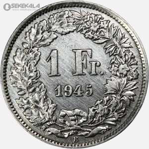 سکه 1 فرانک نقره سوئیس 1945