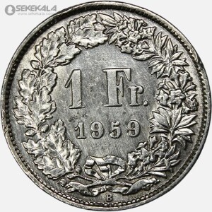 سکه 1 فرانک نقره سوئیس 1959