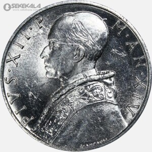 سکه 10 لیره کمیاب واتیکان 1952 (UNC)