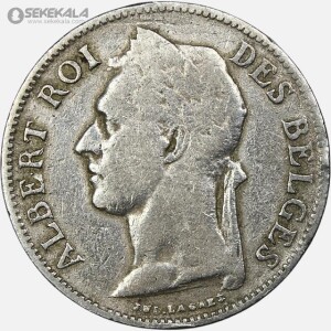 سکه 50 سنتیم کمیاب کنگو مستعمره بلژیک 1923 (CONGO BELGE)