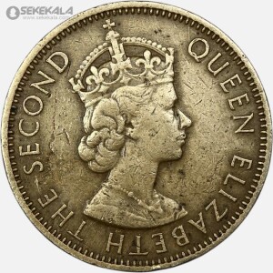 سکه 1/2 پنی جاماییکا مستعمره بریتانیا 1965 (ملکه الیزابت) (بسیار کمیاب)