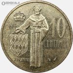 سکه 10 سنتیم کمیاب موناکو 1977 (AU)