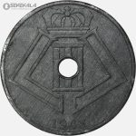 سکه 25 سنتیم قدیمی بلژیک 1943 (لئوپولد سوم)