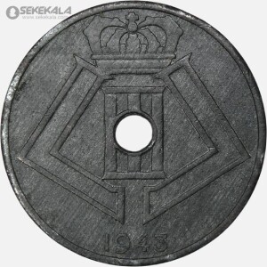سکه 25 سنتیم قدیمی بلژیک 1943 (لئوپولد سوم)