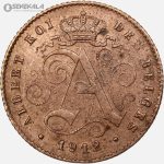 سکه 1 سنتیم قدیمی بلژیک 1912 (شاه آلبرت اول) (AU)