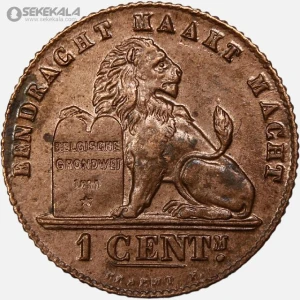 سکه 1 سنتیم قدیمی بلژیک 1912 (شاه آلبرت اول) (AU)