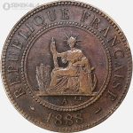 سکه 1 سنت هندوچین مستعمره فرانسه 1888 (بسیار کمیاب)