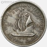 سکه 10 سنت کمیاب کارائیب شرقی 1965