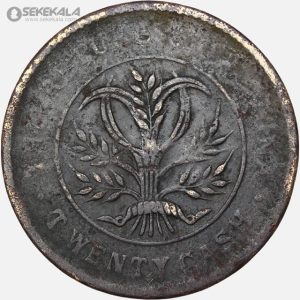 20 Cash (3rd issue) 13 سکه قدیمی 20 کش جمهوری چین 1919 (بسیار کمیاب)