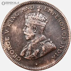 سکه 1/4 سنت مستعمرات استرایت بریتانیا 1916 (جرج پنجم) (بسیار کمیاب)