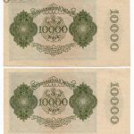 جفت اسکناس 10000 مارک آلمان 1922 (جمهوری وایمار)(+AU)