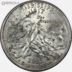 سکه کوارتر (25 سنت) ایالتی آمریکا 2002 P (کیفیت AU)